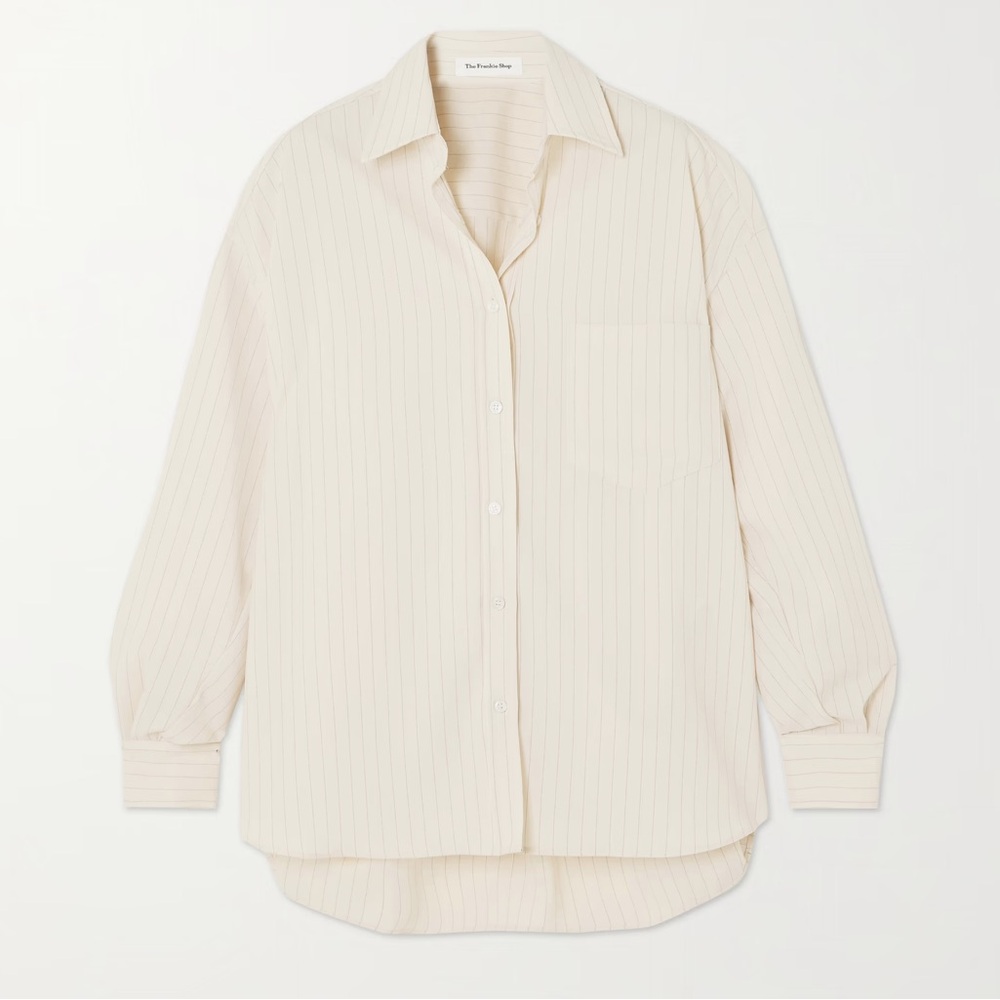 The Frankie Shop Cream Pinstripe Shirt